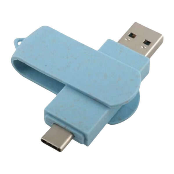 Blue Degradable Rotating Phone USB Flash Drive