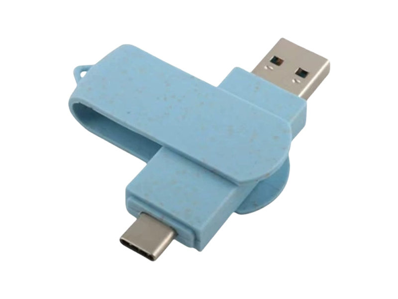 Blue Degradable Rotating Phone USB Flash Drive