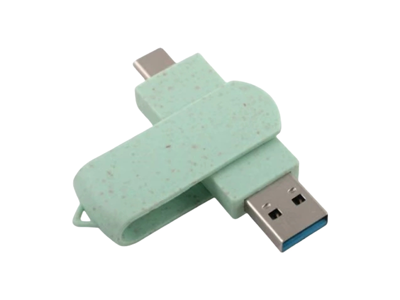 Green Degradable Rotating Phone USB Flash Drive