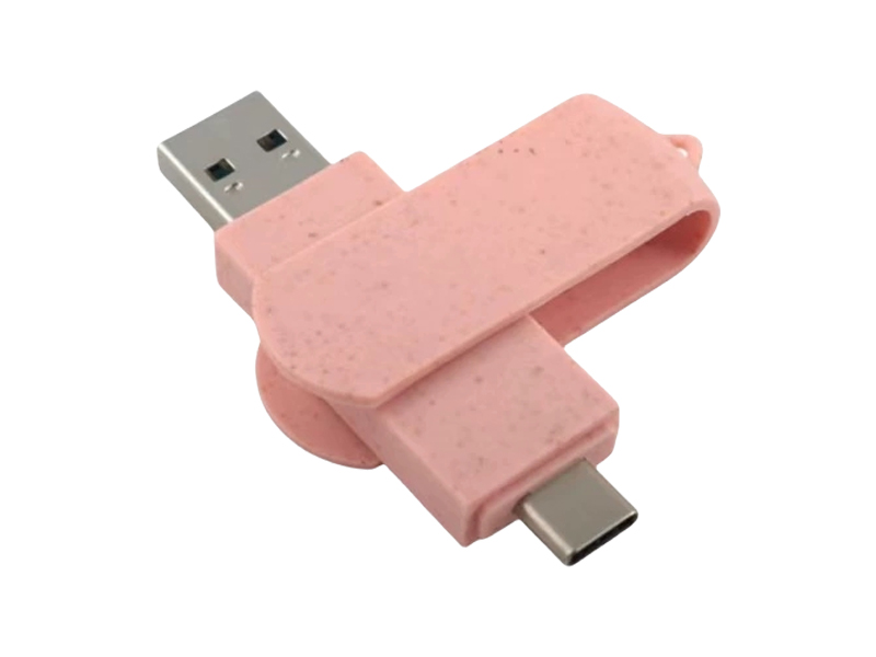 Pink Degradable Rotating Phone USB Flash Drive