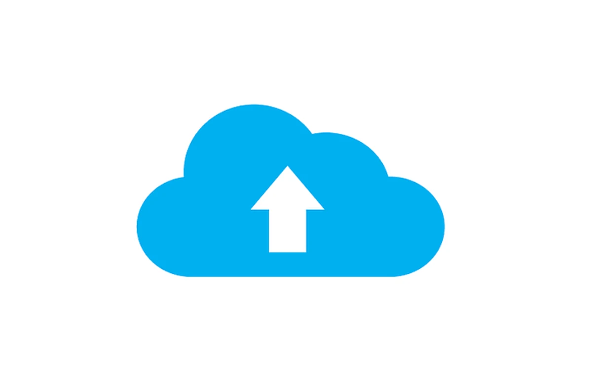 Cloud-Speicher-Upload-Symbol Vergleich USB-Stick gegen Cloud-Speicher, dargestellt mit einem Cloud-Upload-Symbol