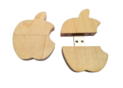 Apple Shape Wooden Flash Drive