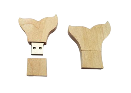 Fish Shape Wooden Flash Drive