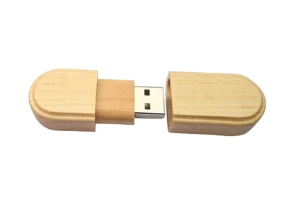 Oval Wooden Flash Drive