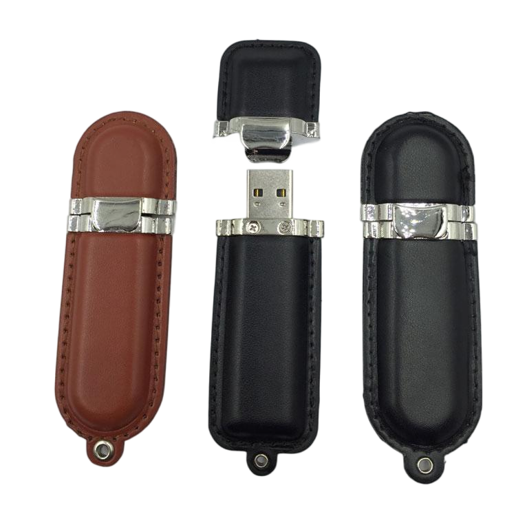 Soft-touch PU leather flash drive