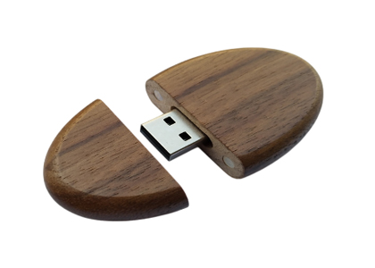 Square Oval Wooden USB Flash Drive
