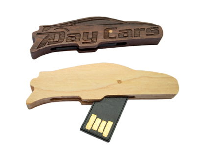 Ultra-Thin Wooden Rotating USB Flash Drive