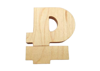 Wooden Alphabet Flash Drive