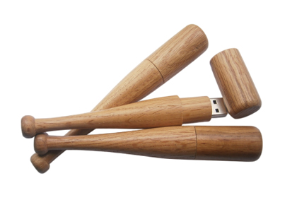 Wooden Baseball Flash Drive