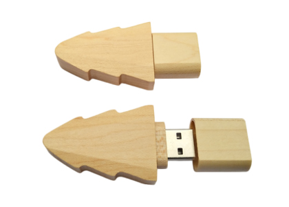 Wooden Christmas Tree USB Flash Drive