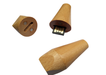Wooden Cone USB Flash Drive