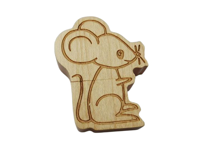 Wooden Mouse Flash Drive