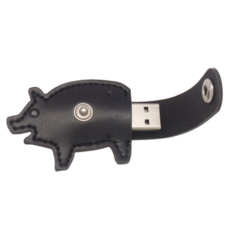 pig-Slim-fit PU leather USB