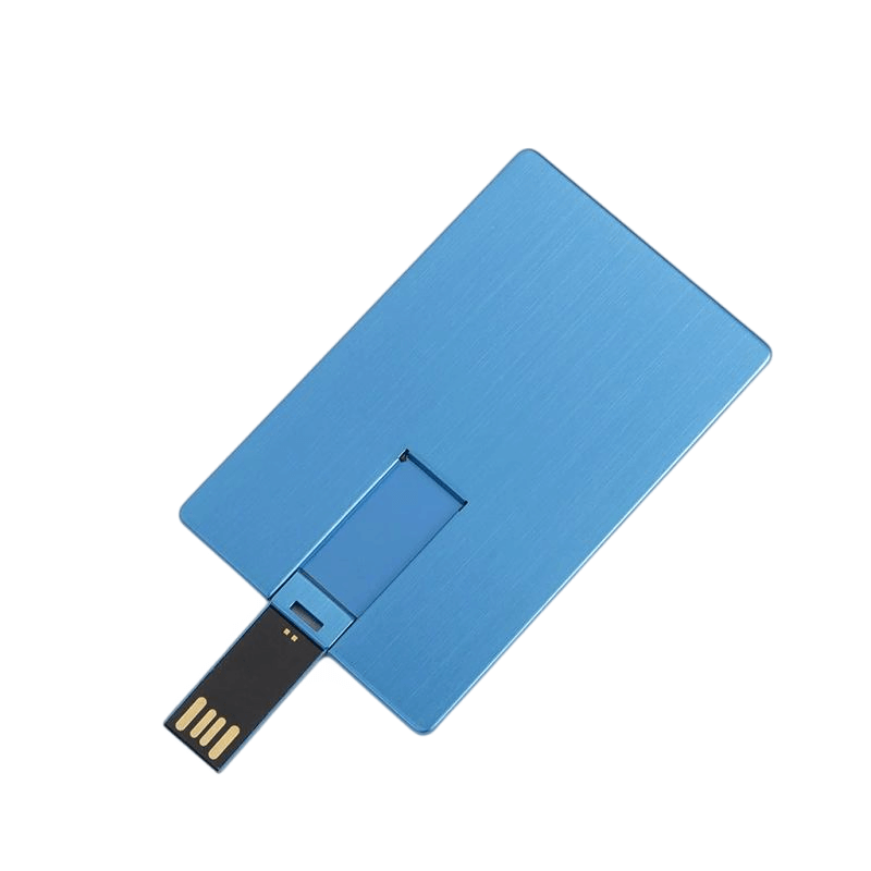 blue aluminium card usb flash drive