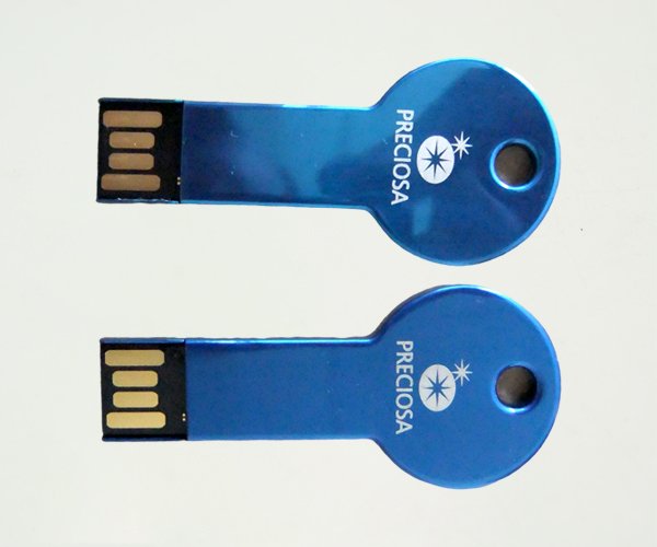 Circular Metal Key USB Drive