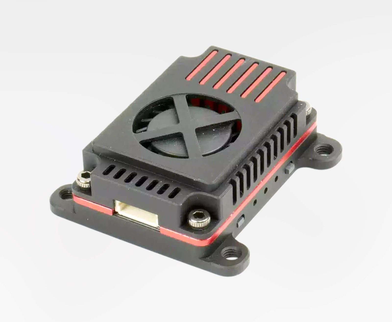 2.5W-5.8GHigh-Power FPV VTX Video Transmitter with Built-in Cooling Fan (Red Trim)
