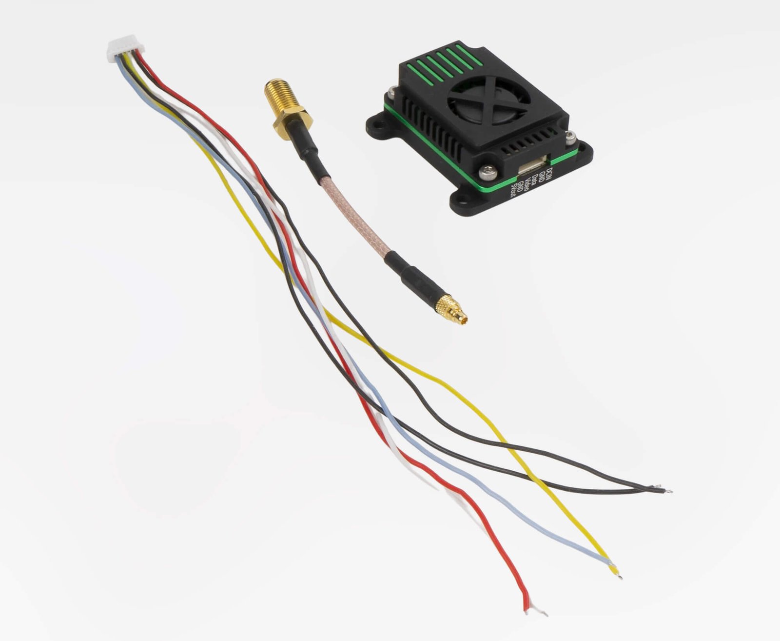 5W-3.3G FPV VTX Kit with Servo Cable, Antenna Cable, and Cooling Fan Housing