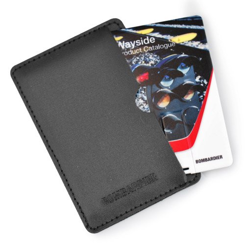 Black PU Leather Card Holder with Card USB Flash Drive