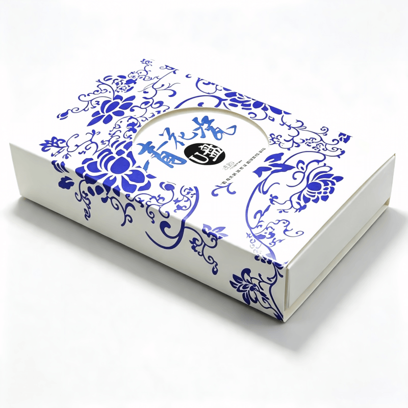 Blue and white porcelain style USB flash drive gift box for premium corporate packaging