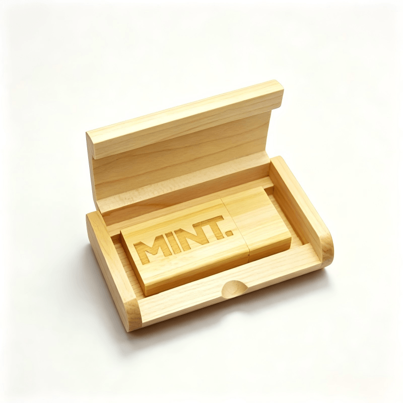 Custom Engraved Wooden USB Drive in Wood Gift Box