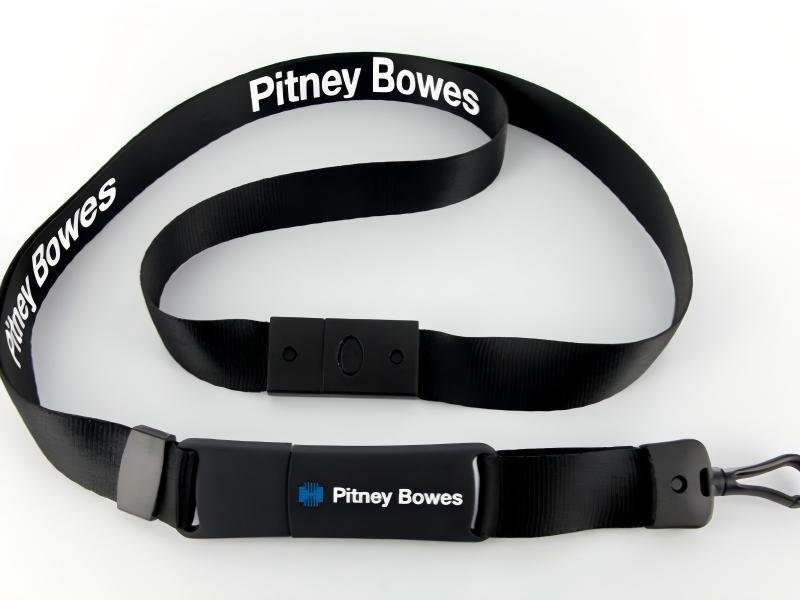 Custom Logo Black Breakaway Neck Lanyard