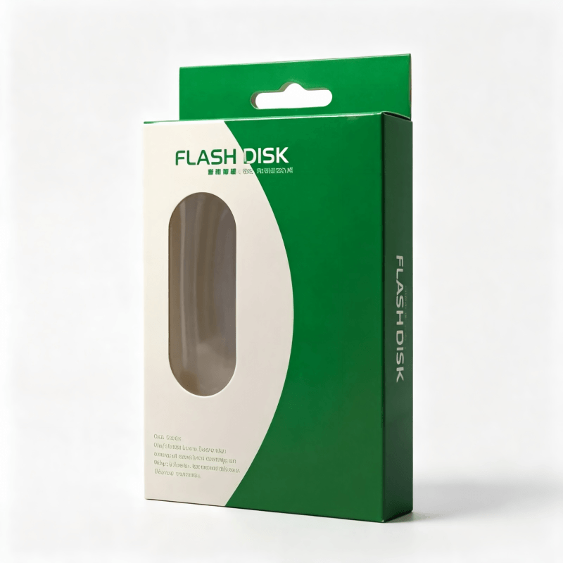 Green Hanging Flash Disk Packaging Box with Window