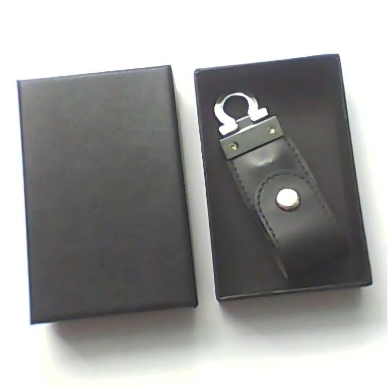 Leather Strap USB Flash Drive with Black Rigid Gift Box
