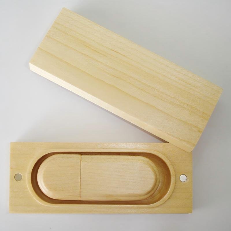 Magnetic Wooden Box Custom Cutout for USB Drive