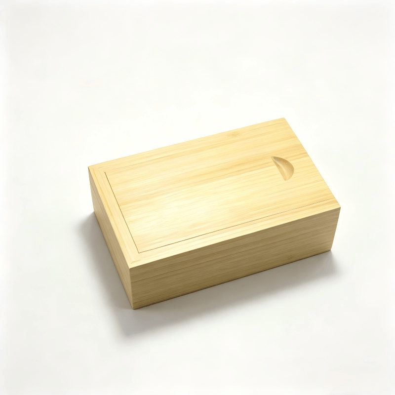 Natural Bamboo Flip Top Box with Finger Notch
