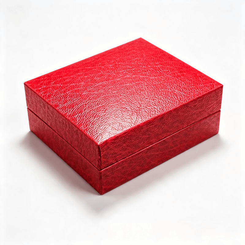 Red Faux Leather Texture Square Rigid Gift Box