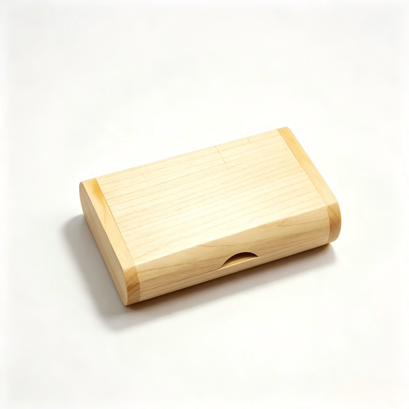Rounded Edge Light Wood Hinged Gift Box