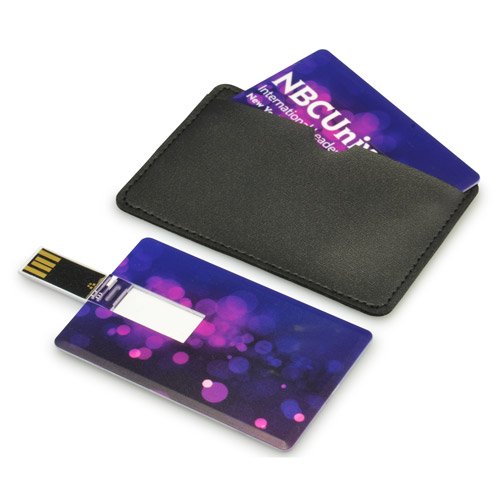Separated Card USB Flash Drive and PU Leather Card Holder