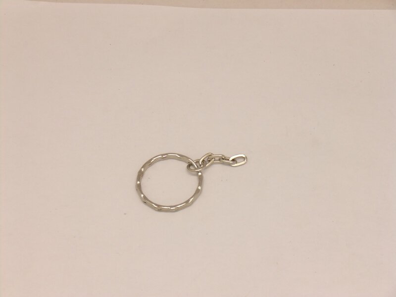 Textured Metal Key Ring with Extension Chain
