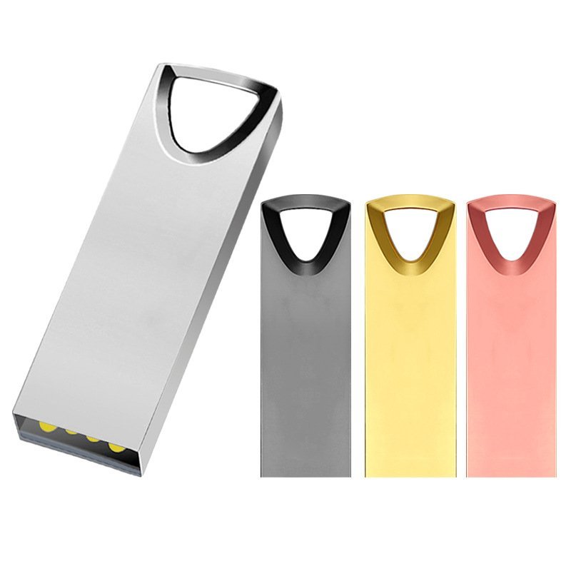 Triangle metal USB flash drive with USB-A connector for desktop and laptop compatibility
