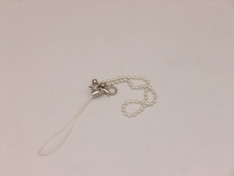 White String Strap with Metal Ball Chain & Lobster Clasp