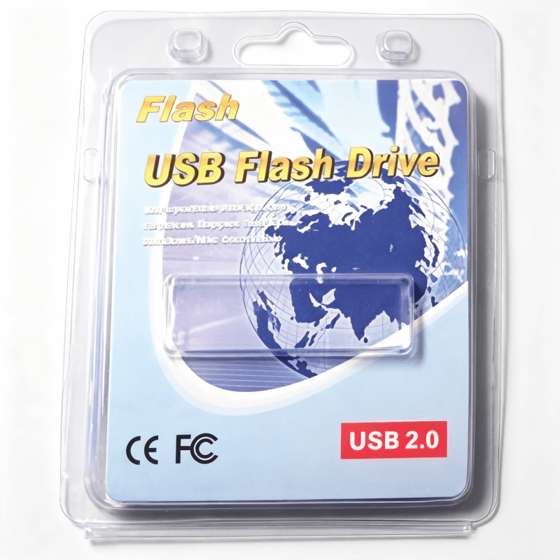 World Map Printed Blank USB Flash Drive Blister Card Packaging