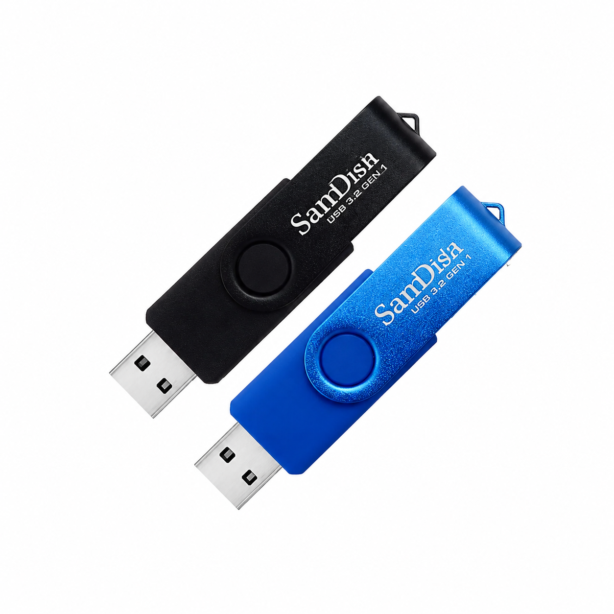 negro y azul 16GB promocional giratorio USB drives