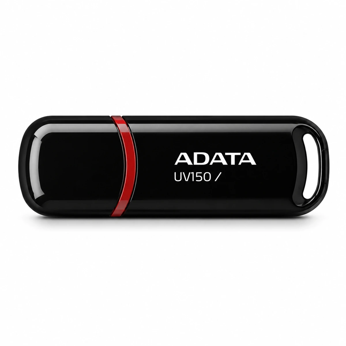 Schwarzer ADATA UV150 USB-Stick mit roten Akzenten Schwarzer ADATA UV150 USB-Stick mit roten Akzenten