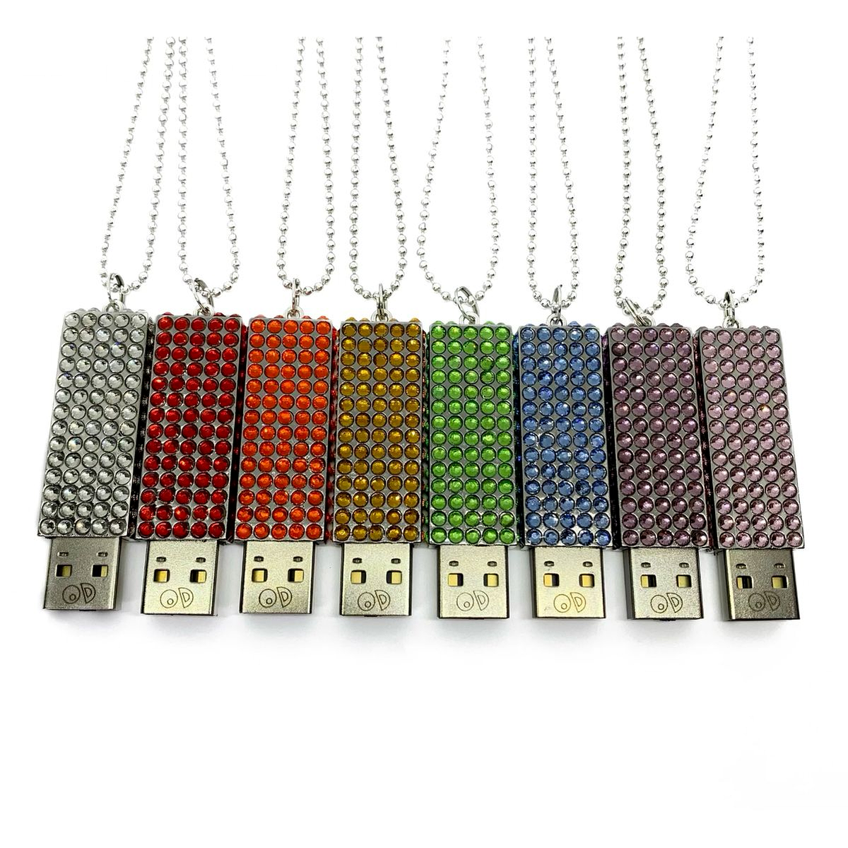 collane di chiavette USB in cristallo colorato