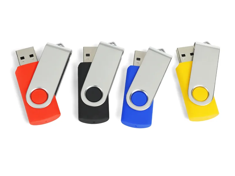 Custom USB flash drives from China in multiple swivel colors