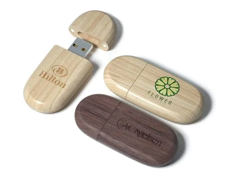 Custom wooden USB flash drive samples for supplier quality evaluation