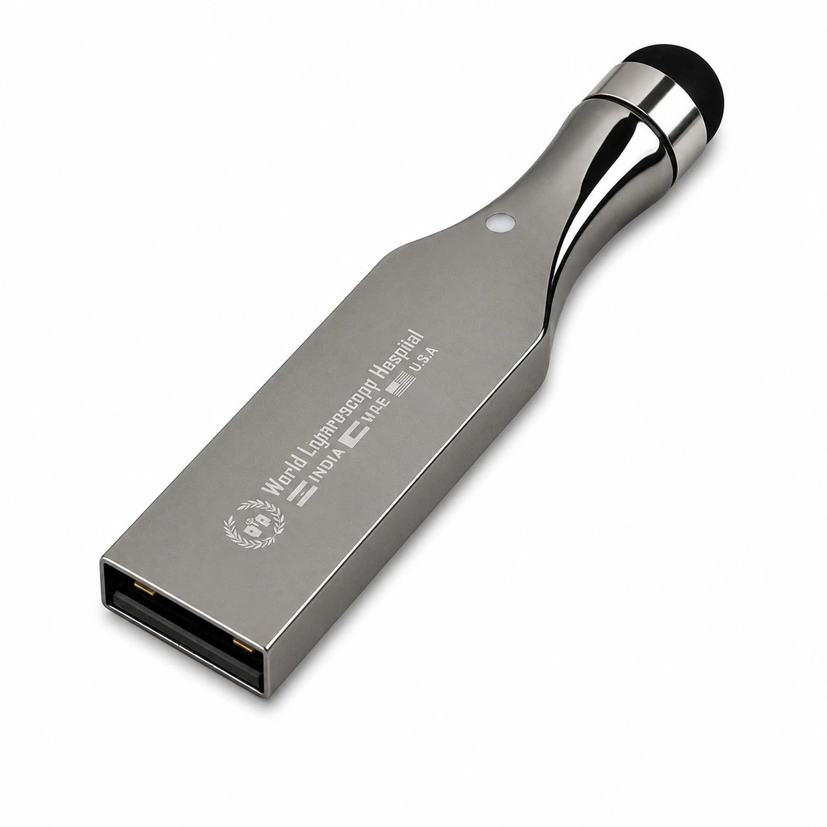 Gravierter Metall-USB-Stick mit Stylus-Spitze Gravierter Metall-USB-Stick mit Stylus-Spitze