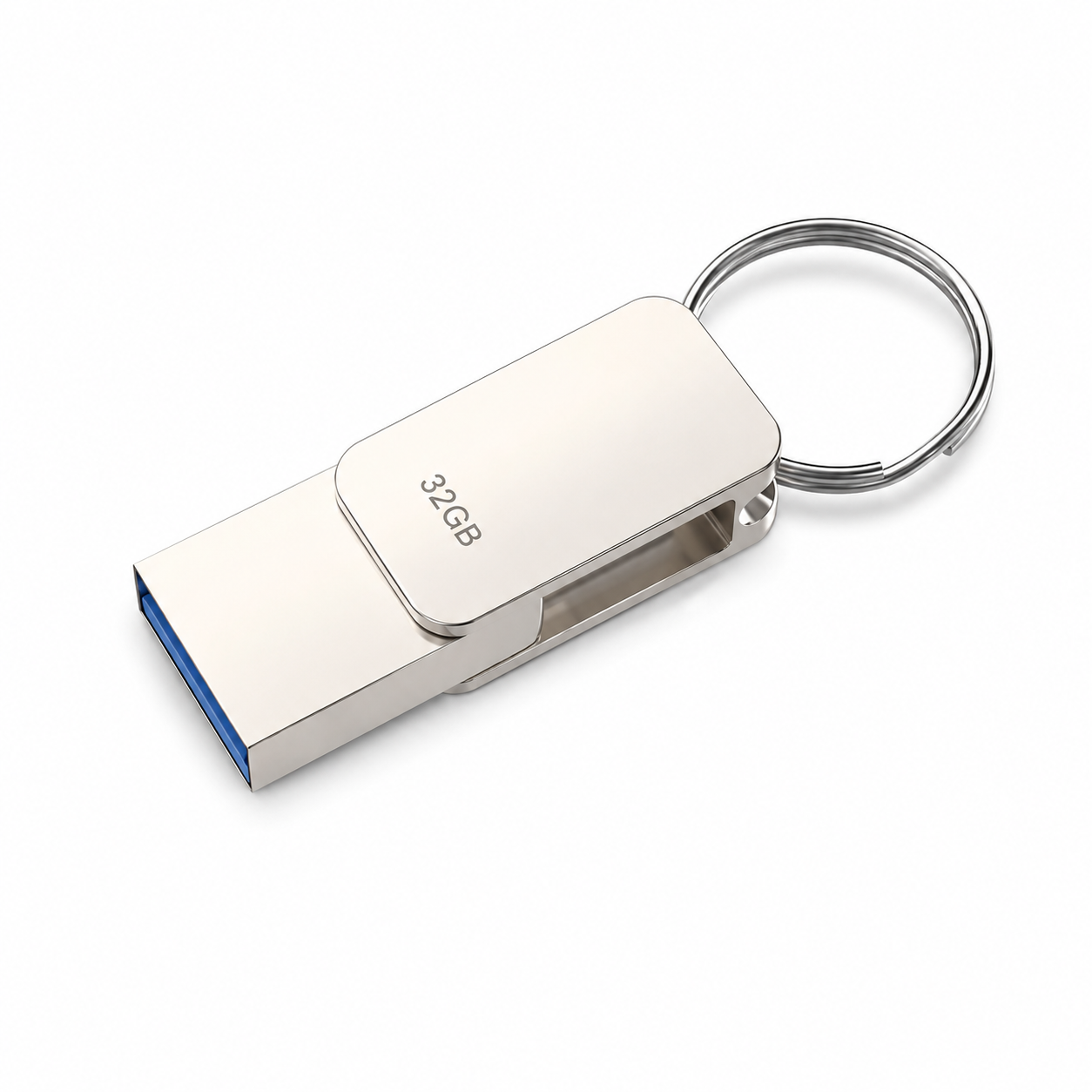 chiavetta USB da 32GB in metallo con portachiavi