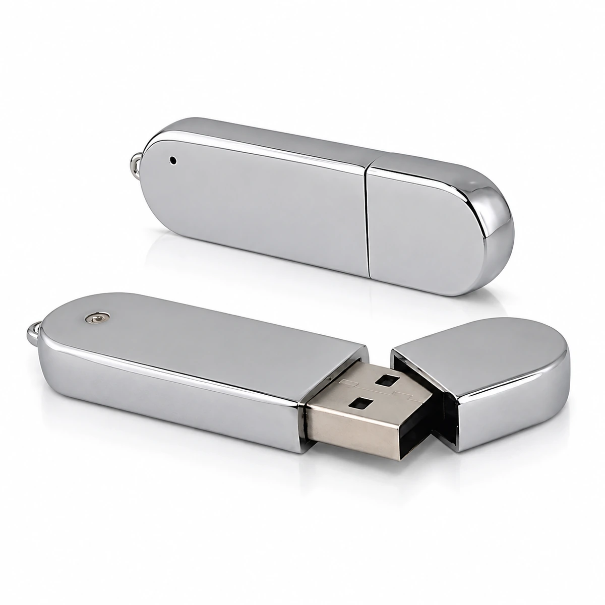 Polierte Metall-USB-Sticks mit abnehmbaren Kappen Polierte Metall-USB-Sticks mit abnehmbaren Kappen
