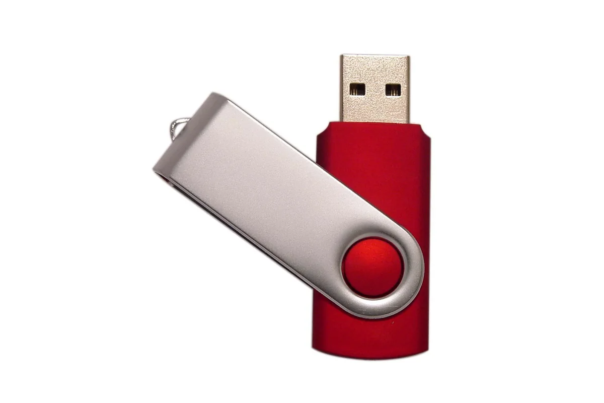 rojo giratorio promocional USB flash memoria