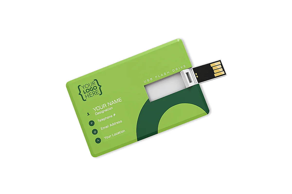 verde personalizado business tarjeta USB flash memoria