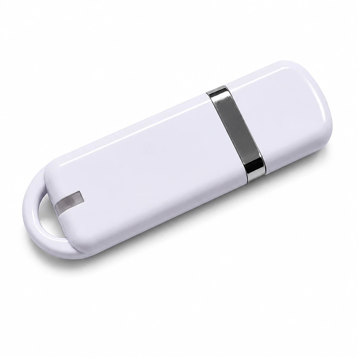 Weißer Kunststoff-USB-Stick mit Kappe Weißer Kunststoff-USB-Stick mit Kappe