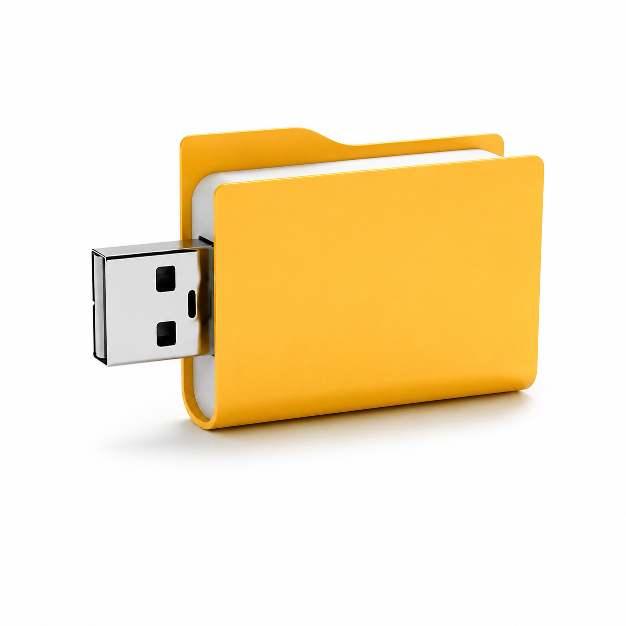 chiavetta USB a forma di cartella gialla