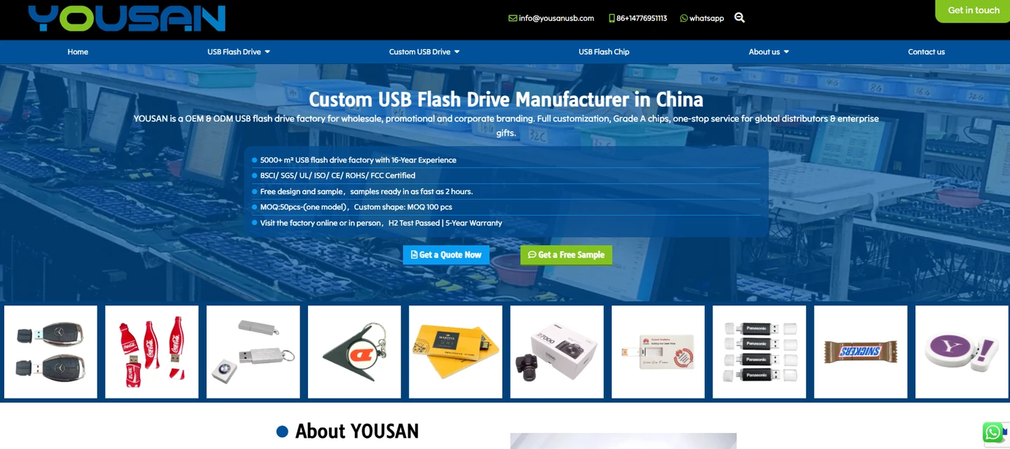 YOUSAN OEM factory website homepage