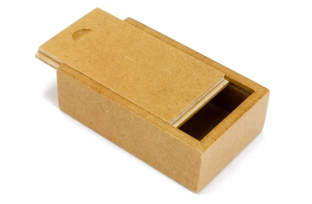 Paper-wood slide top packaging box for custom wooden USB flash drives